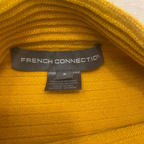 French Connection Mustard Yellow Ribbed Sweater Size Small - Picture 3 of 7